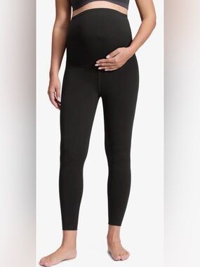 CRZ YOGA Butterluxe Over the Belly Maternity Leggings, 25", Black, sz S